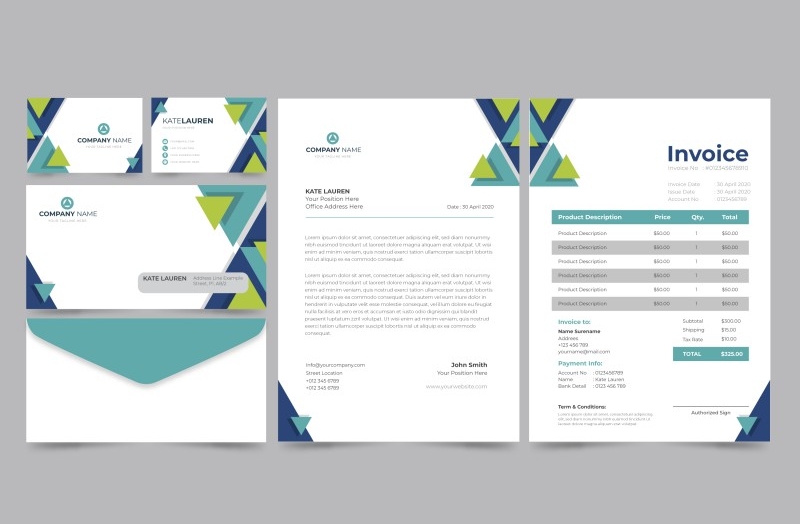company stationary template with business documents